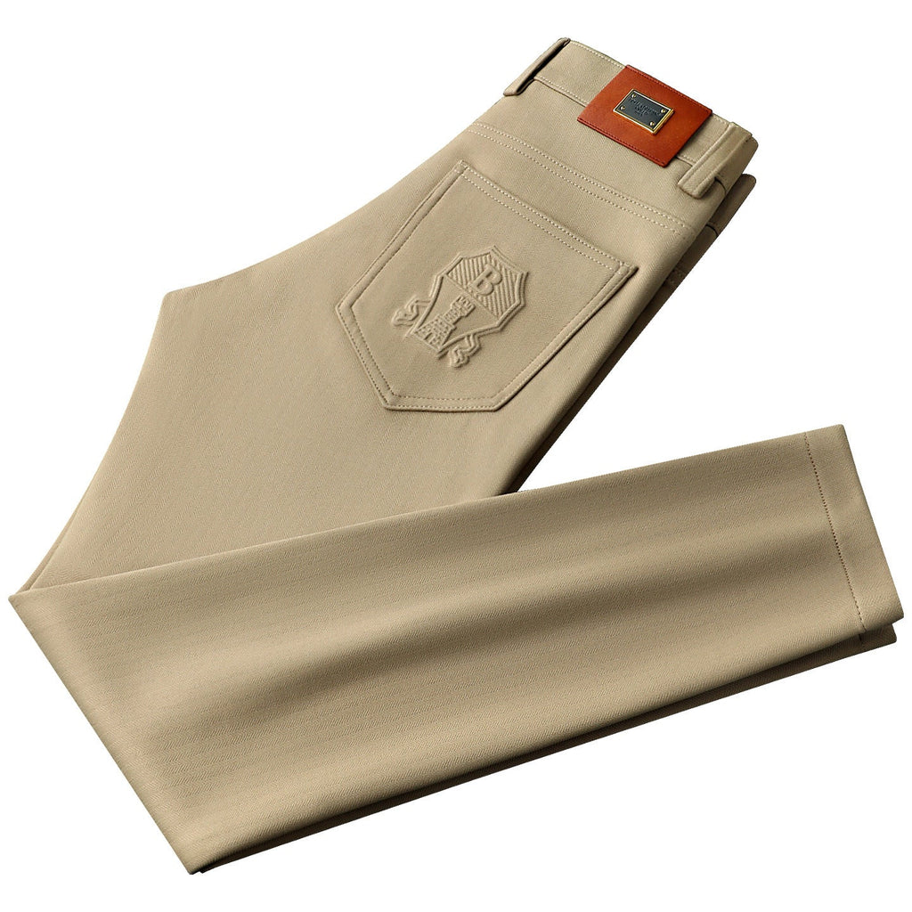 Autumn And Winter Khaki Fashion Casual Men's Simple Skinny Pants