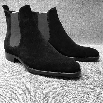 Men's Short Boots Vintage High-top Leather Shoes Martin Boots