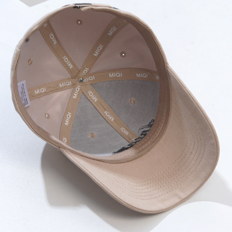 Korean Version Fashion Letter Embroidery Sun-proof Peaked Cap