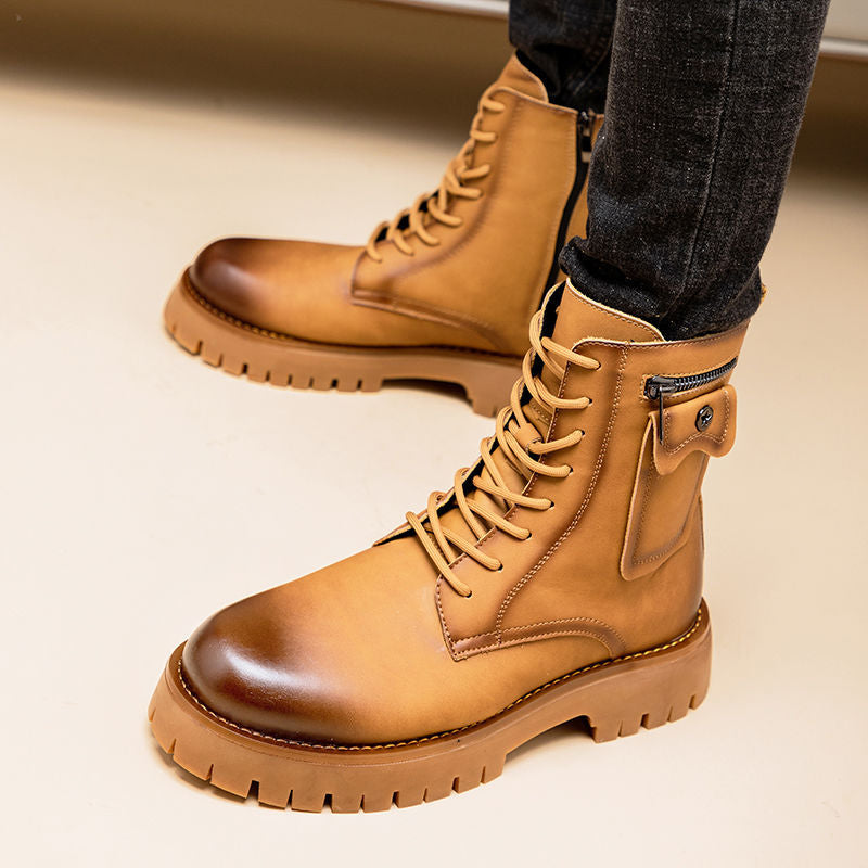 Martin Boots Men's Leather High-top Leather Shoes