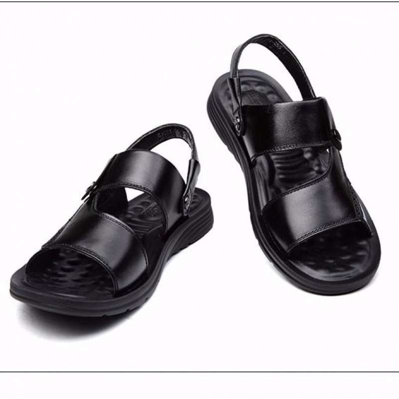 First Layer Cowhide Soft Sole Non-slip Men's Leather Sandals Men's Beach Shoes