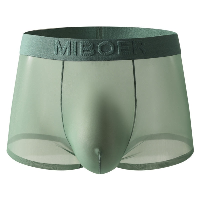 Men's Transparent Ice Silk Underwear Summer Thin Breathable Traceless