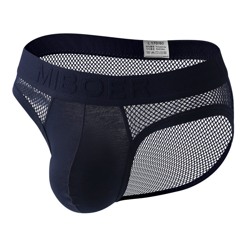 Sexy Men's Briefs High Elastic Mesh Low Waist Panties