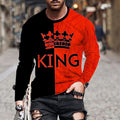Men's Plus Size Long-sleeved T-shirt 3D Digital Printing Fashion