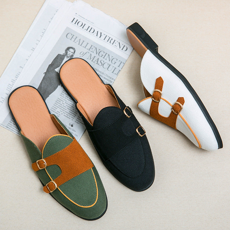 Men's Casual Summer Breathable Closed Toe Semi-slipper Sandals