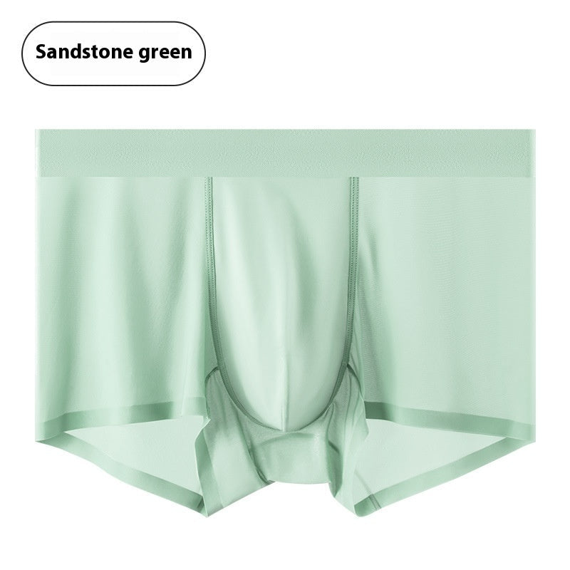 Ice Silk Nude Feel Mid-waist Comfortable 7A Antibacterial Mulberry Crotch Men's Underwear