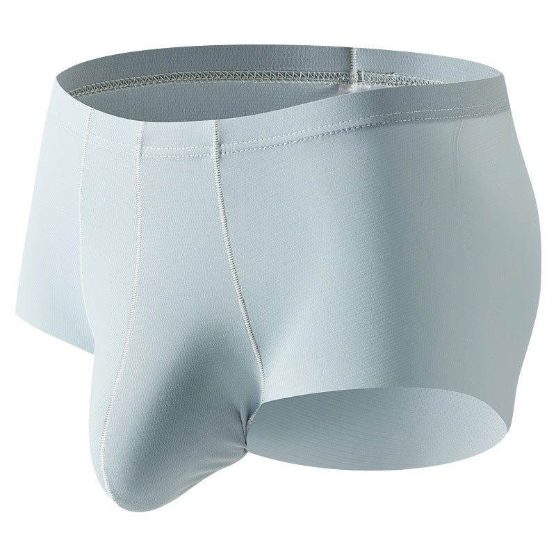 Men's Mid-rise Boxers Ice Silk Solid Color Underwear