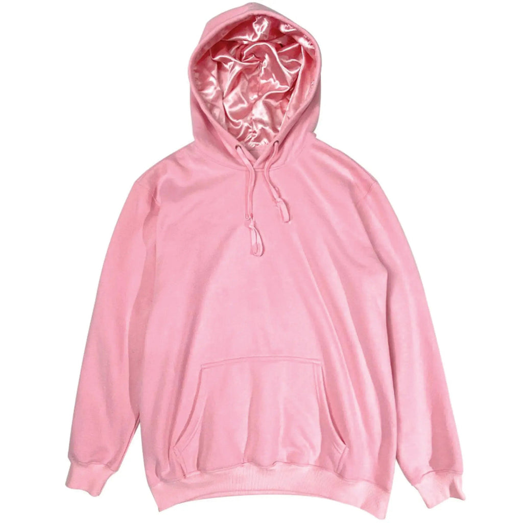 Brushed Hoody Silk Lining Hat Cotton Mixed Polyester Shoulder Sweater
