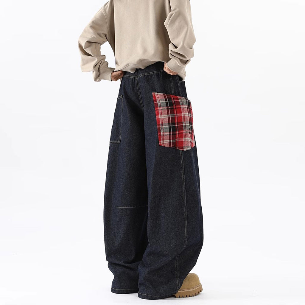 Retro Design Large Pocket Machete Cargo Jeans Men