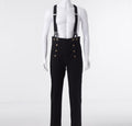 Men's Retro High Waist Double Breasted Casual Straight Pants