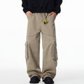 Loose Straight-leg Casual Pants, Autumn American Retro Multi-pocket