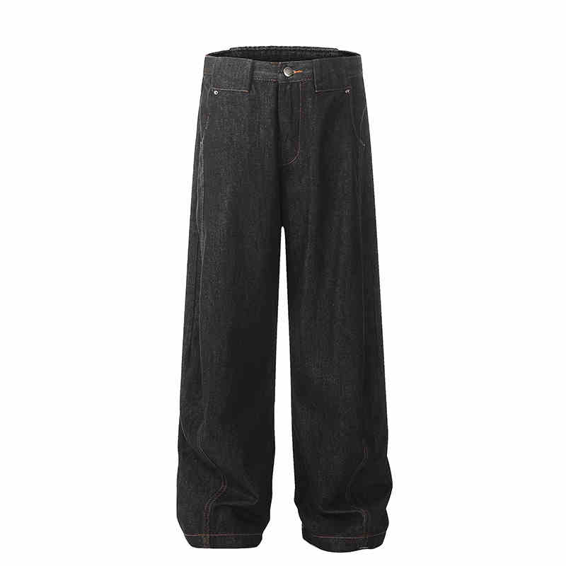 Black Wide-leg Jeans Men's Loose Mopping Casual Pants