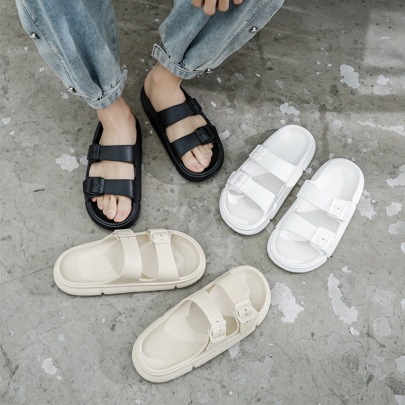 Mens Fashion Simple Solid Color Thick Bottom Sandals