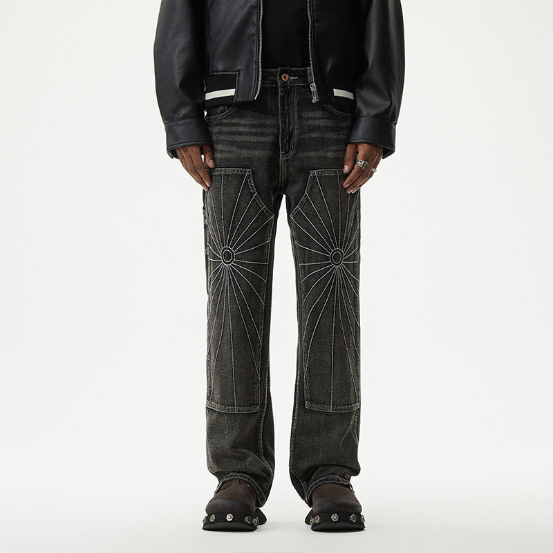 Fashion Personality Men's Simple Straight Jeans