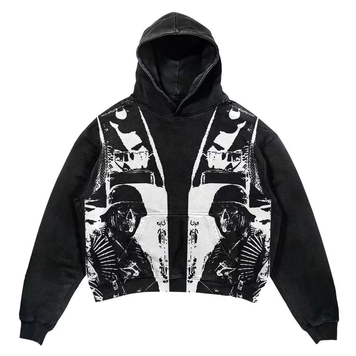 Men's Casual Letter Explosion Print Hoodie
