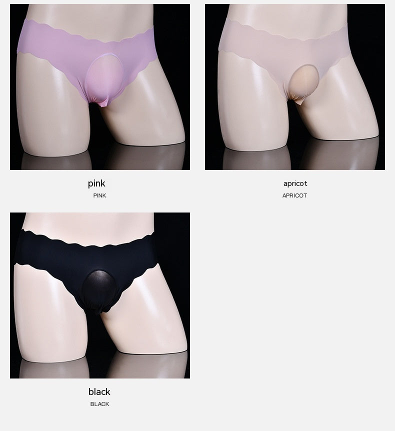 Men's Summer Thin One Piece Traceless Ice Silk Shorts Underwear Breathable Super Elastic