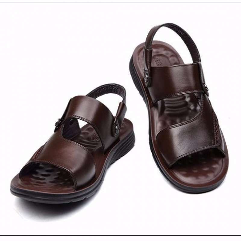 First Layer Cowhide Soft Sole Non-slip Men's Leather Sandals Men's Beach Shoes