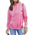 New Solid Color Long-sleeved Drawstring Hoodie Sweater For Women