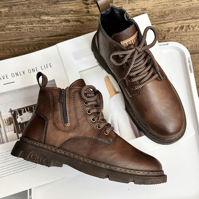 Men's Boots High-top New British Retro Workwear Trendy Casual