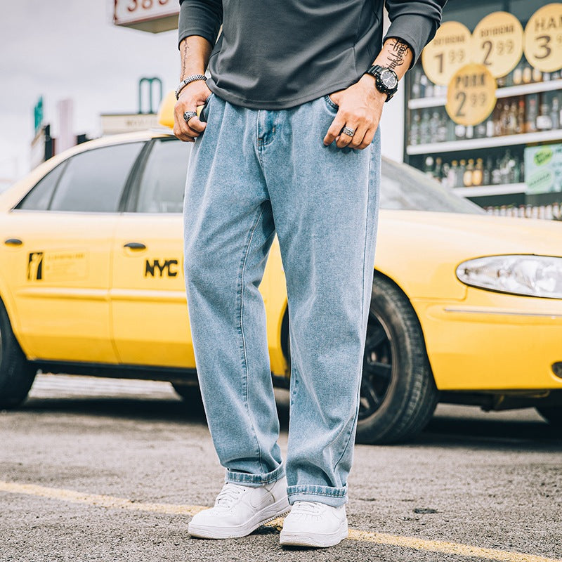 Men's Loose Straight Simple Jeans Casual