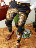 Casual Abstract Contrast Micro-stretch Trousers