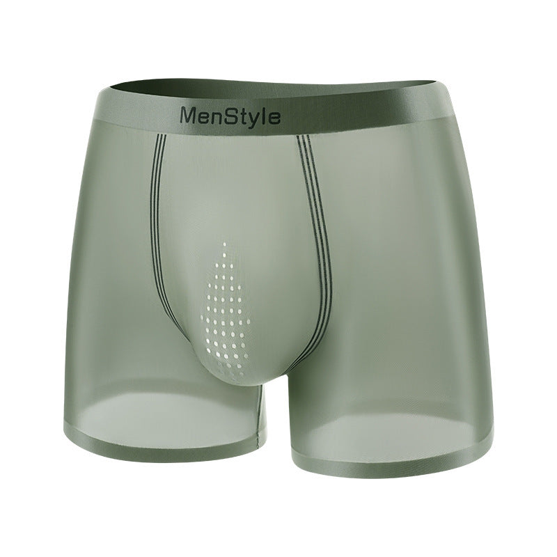 Satin Ice Silk Breathable Single-layer Bottom Crotch Seamless Boxers