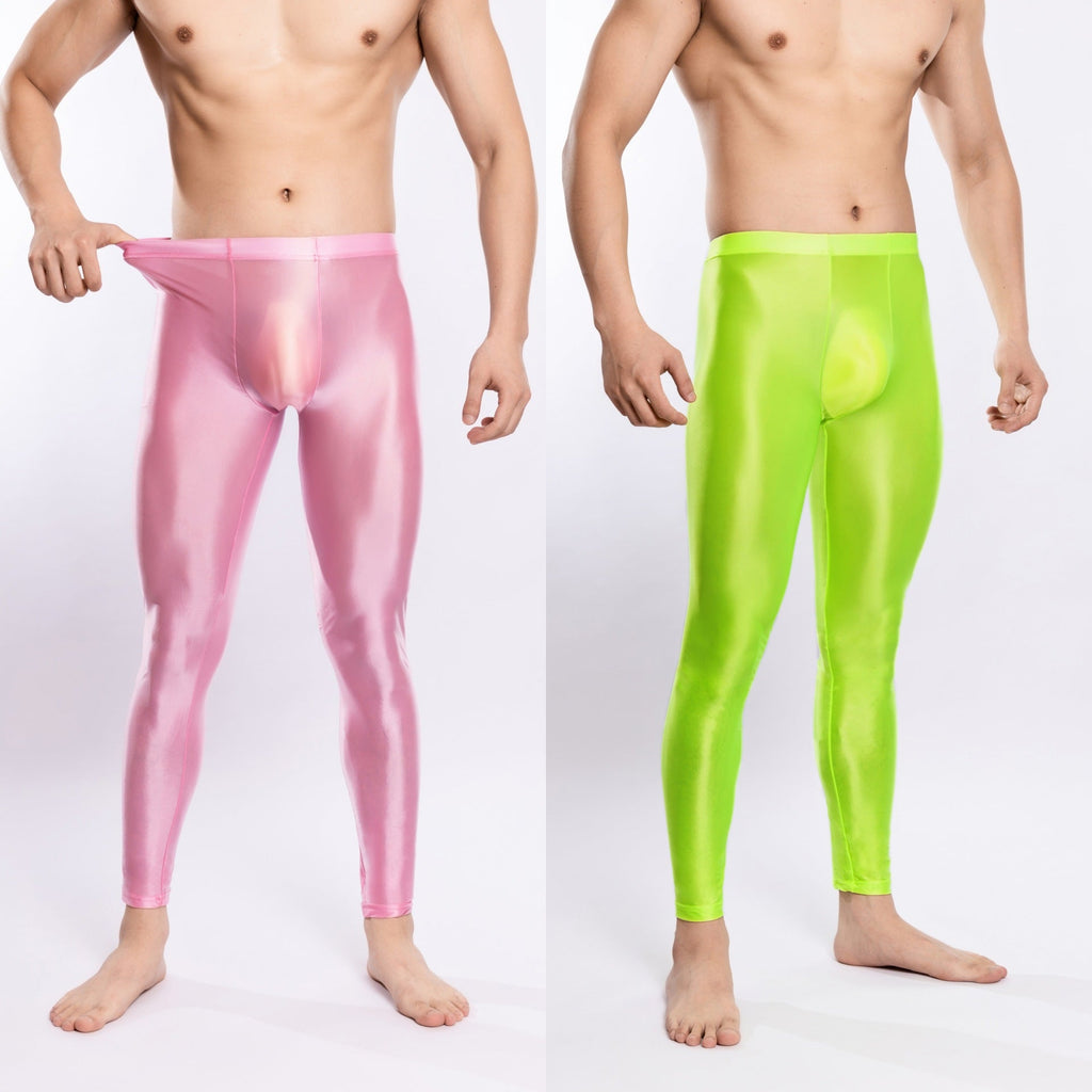 Glossy Silky Bodybuilding Ankle-length Pants