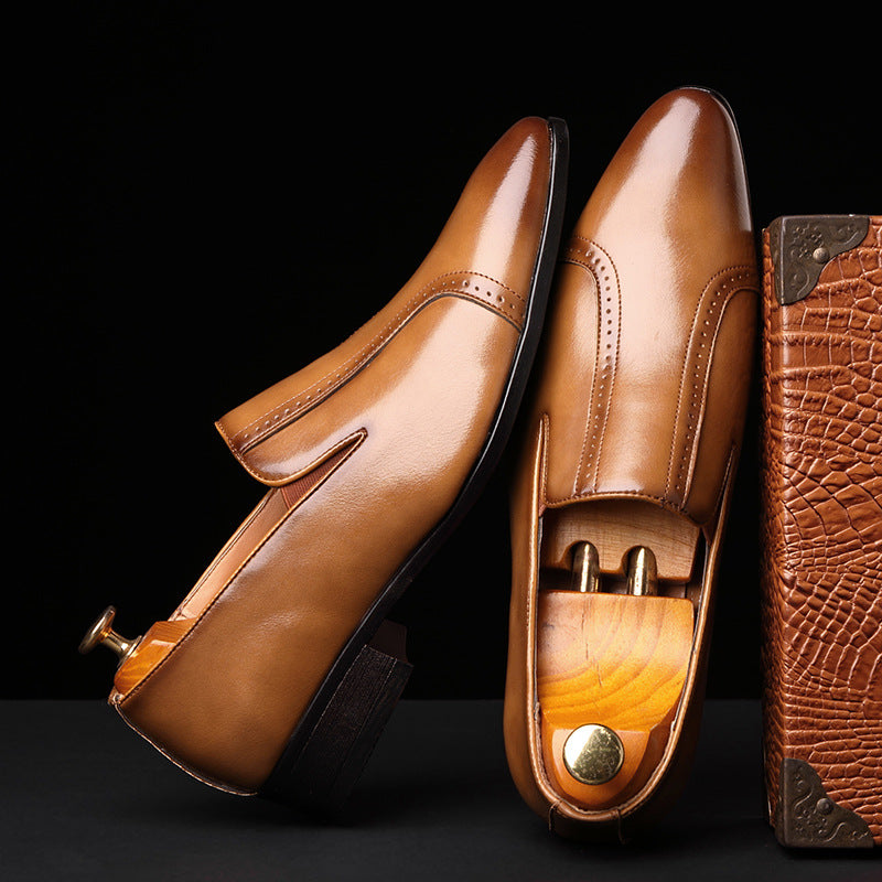 Pointed Small Leather Shoes Men's Casual All-Match Trendy Shoes