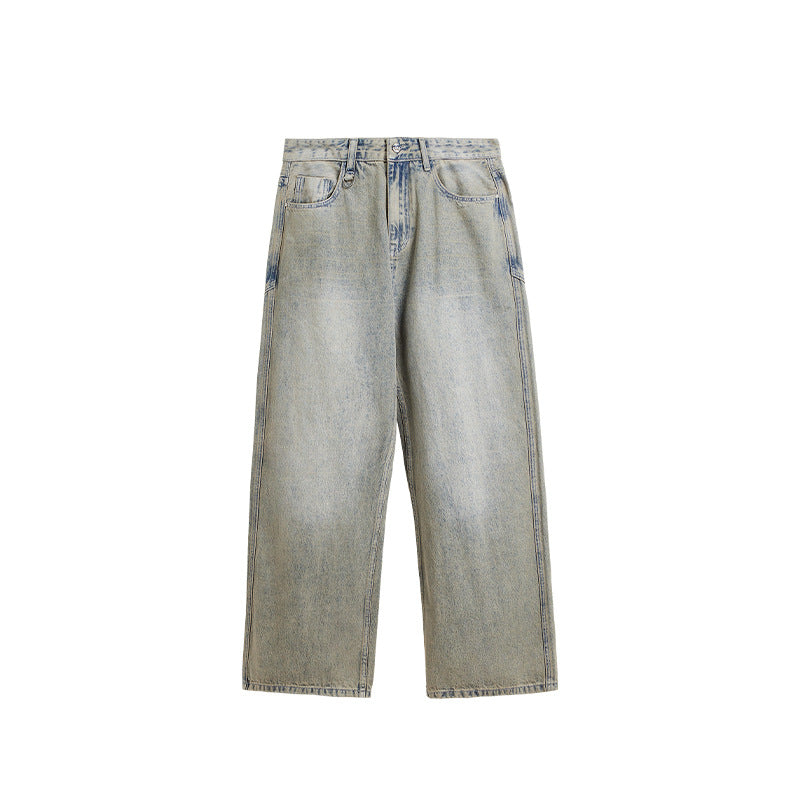 Men's Fashion Personality Cutting Washed Jeans