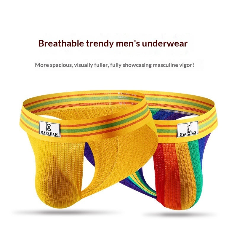 Summer New Trendy Men's High-cut Briefs Underwear Knitted Breathable