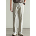 Cotton Blended Elasticated Slacks Men's Straight