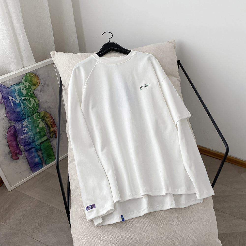 Loose Long T-shirt Sweatshirt With Stitching Sleeves