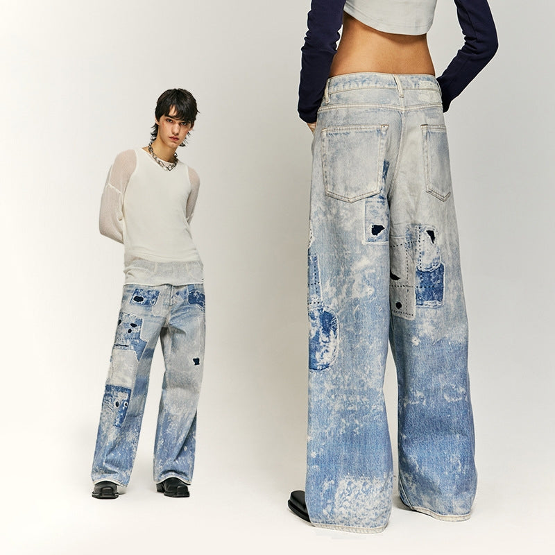 Washed Tie-dyed Digital Printing Jeans