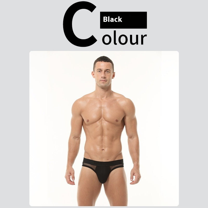 Sexy Men's Briefs High Elastic Mesh Low Waist Panties