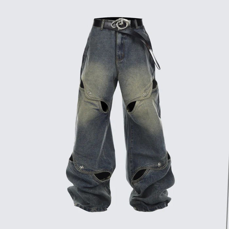 Spring And Summer Casual Wide Leg Hollow Baggy Pants