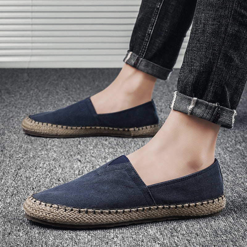 Summer Breathable Canvas Slip-on Lofter Men's Casual Linen Cloth Shoes