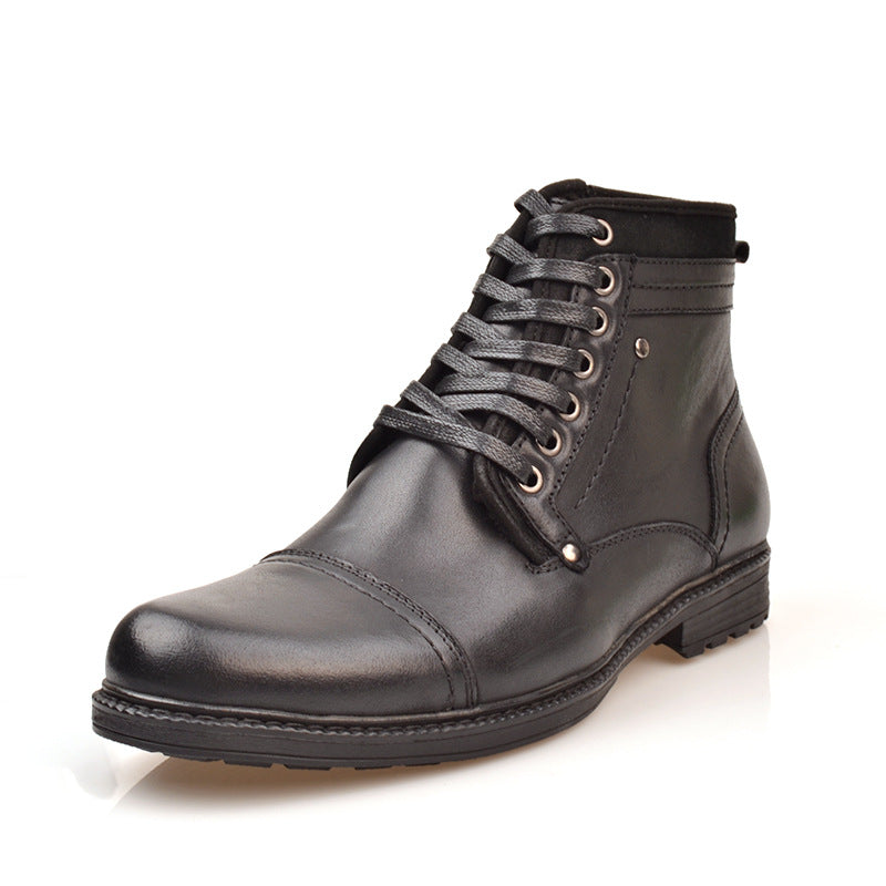 Fashion Simple Leather Men's Martin Boots