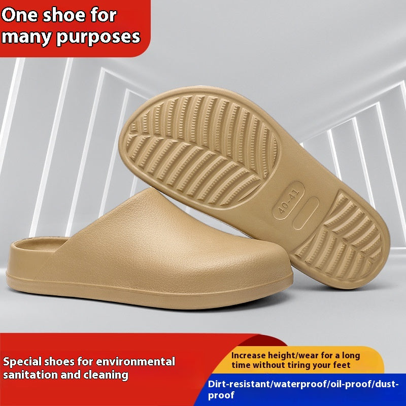 Closed-toe Slippers Outer Wear Non-slip, Waterproof And Oil Resistant Half Slippers