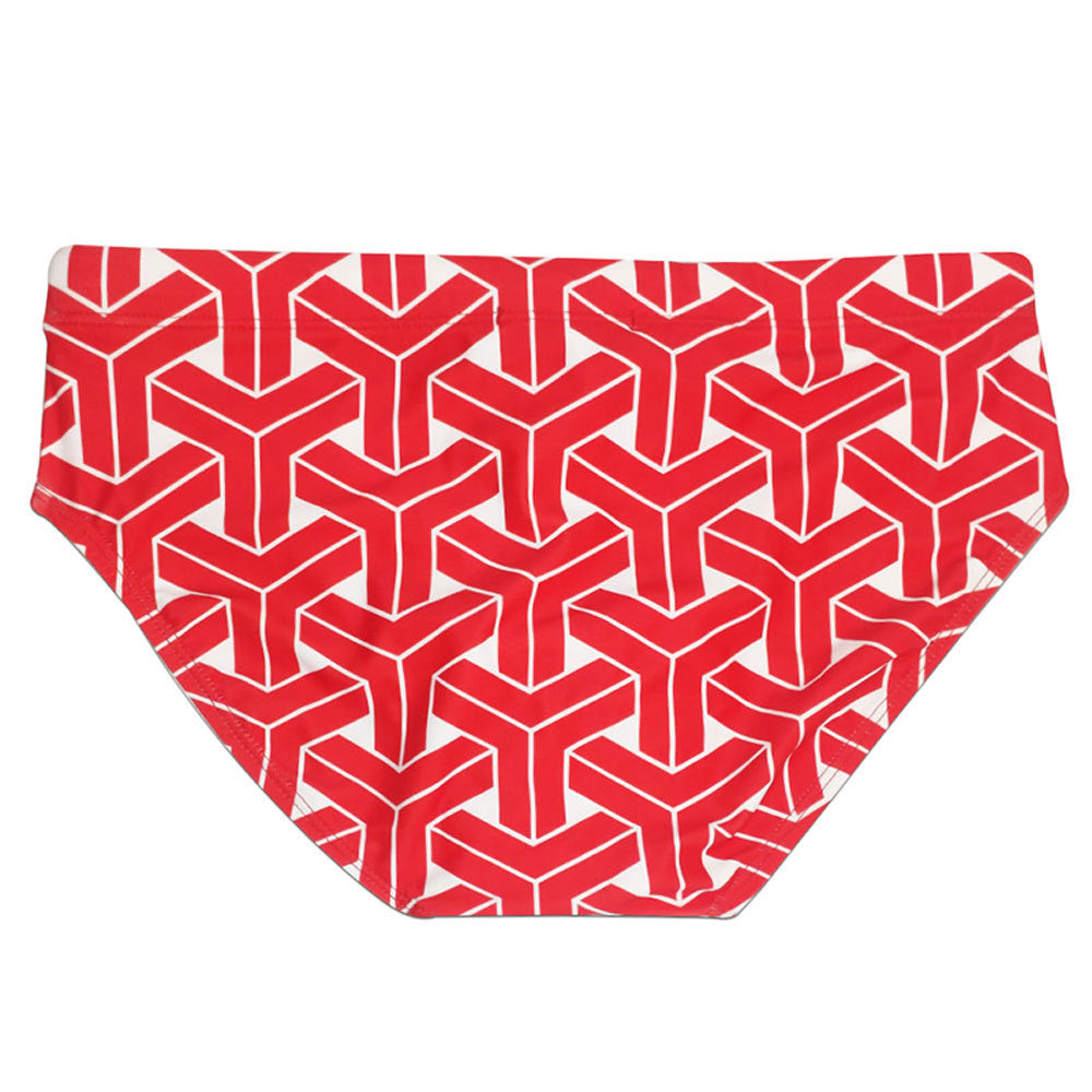 Men's Woven Pattern Printed Triangular Swimming Trunks