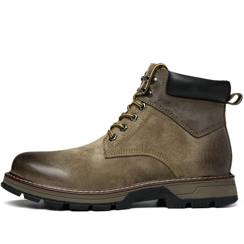 Winter Leather Martin Boots Men's Shoes High Top British