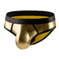 Men's New Bikini Swim Briefs Sexy Patent Leather Color Matching