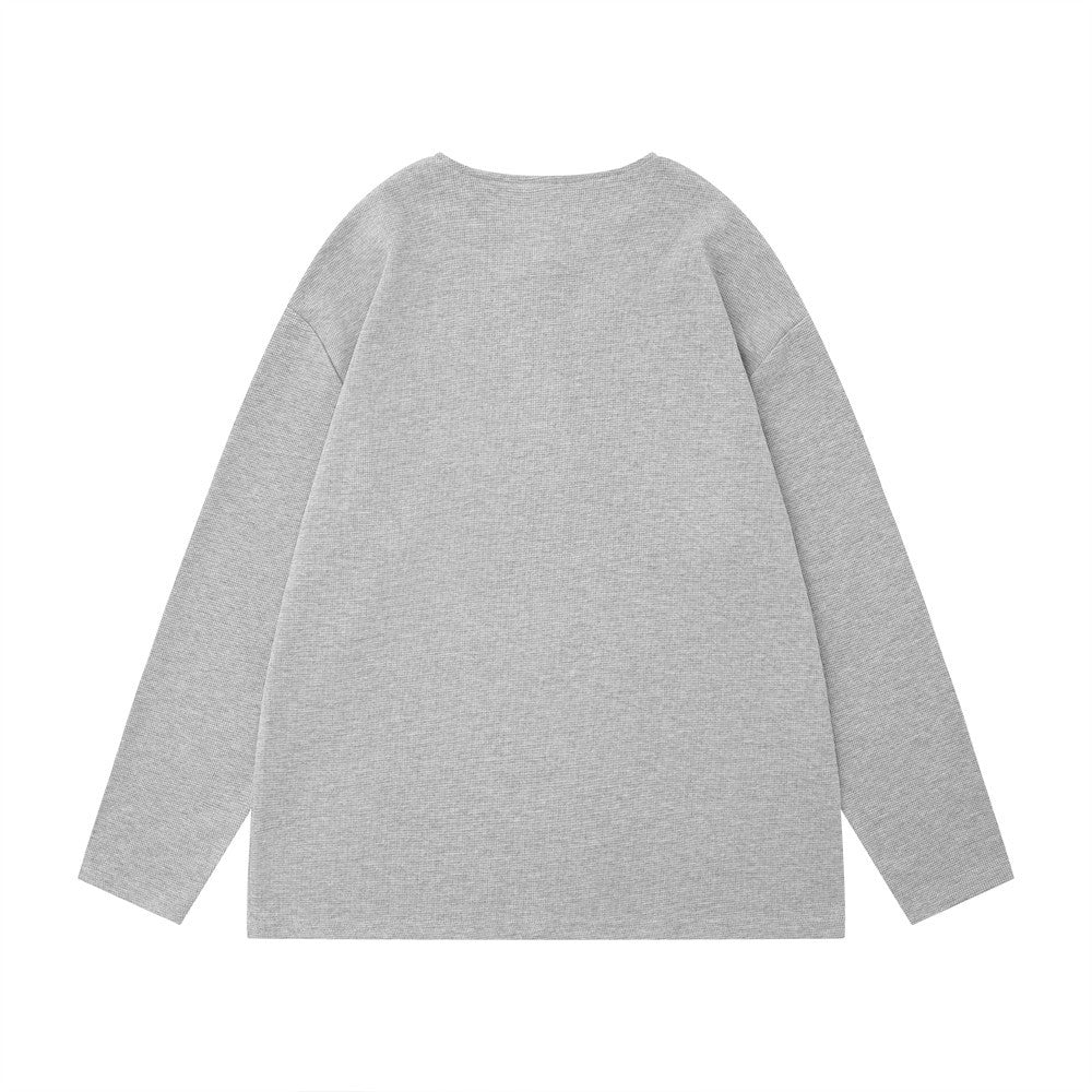Solid Color Loose Half Long-sleeve Zipper Men