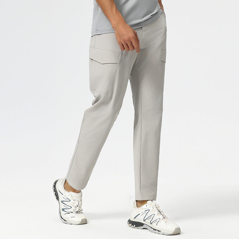 Straight Elastic Wear Resistance Multi-pocket Cargo Pants Men