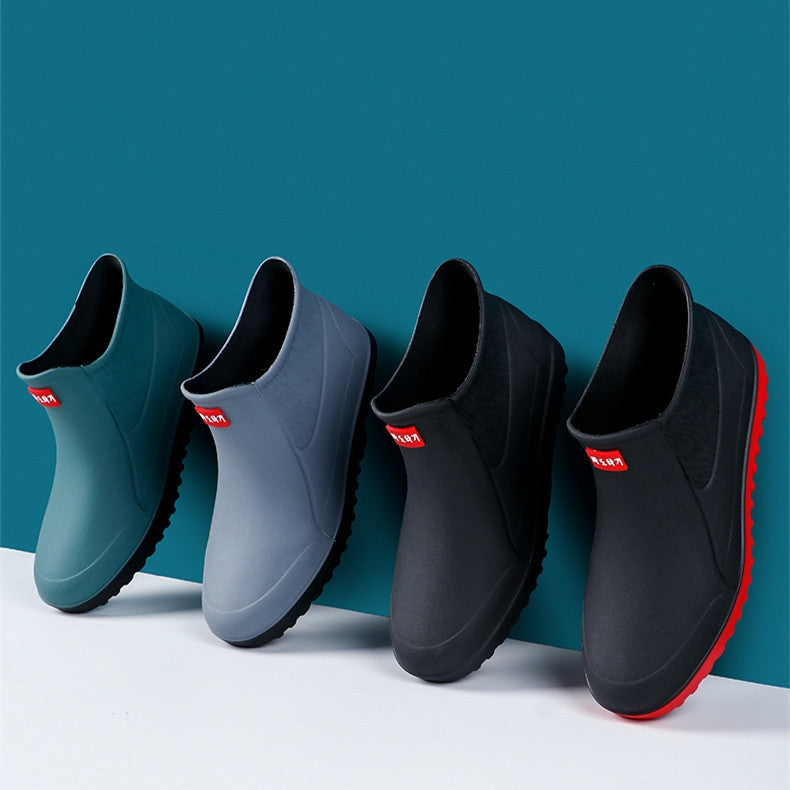 Men's Rain Shoes With Anti Slip Wear-resistant And Warm Sleeves