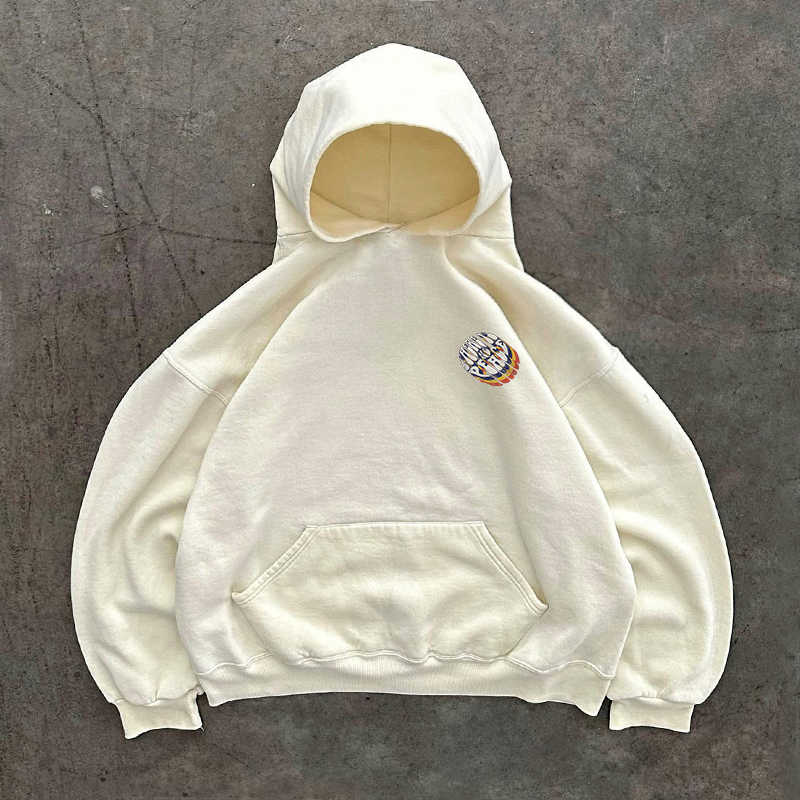 Female Printed All-matching Loose Hooded Sweater