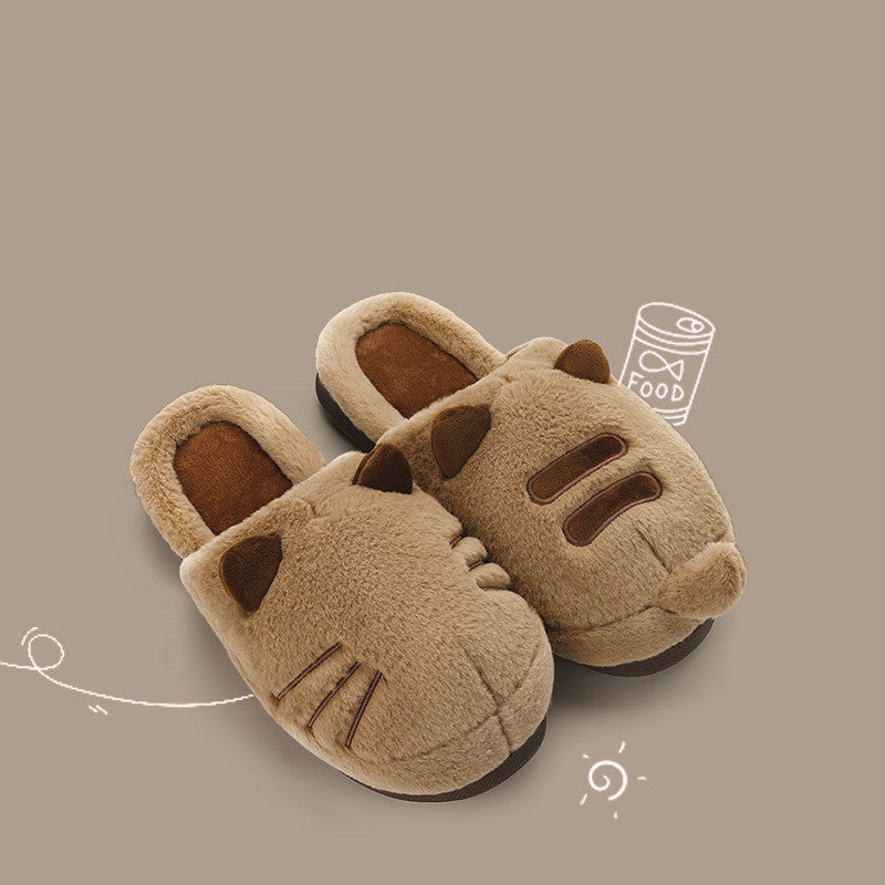 Cotton Slippers, Plush Household, Thick-soled Comfort And Warmth, Wool Slippers