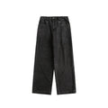 Retro Washed Men's Loose Straight Black Jeans