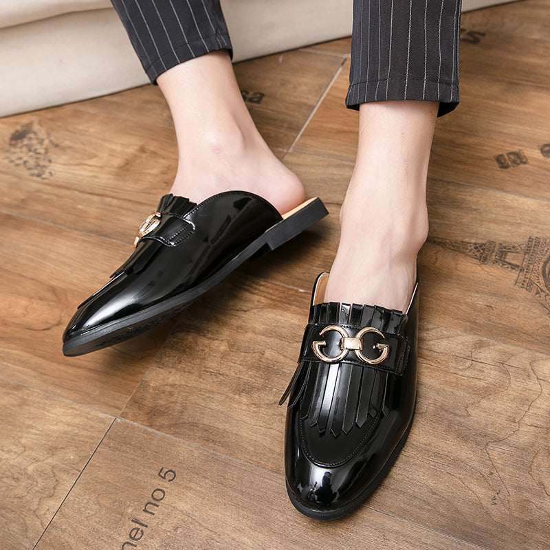 Horsebit Tassel Half Drag British Style Round Toe Unhelpful Sandals