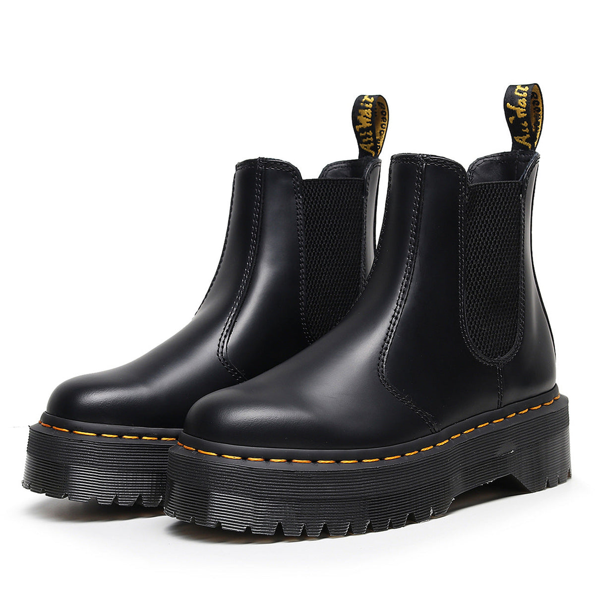 Women's Thick-soled English Leather Platform Martin Boots