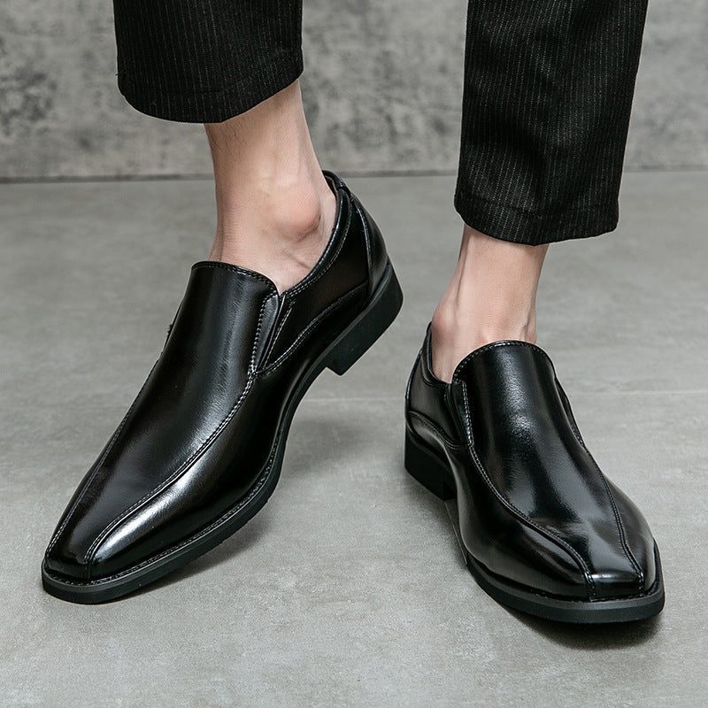 Men's Shoes Patent Leather Casual Pointed Leather Shoes Studio Set Leather